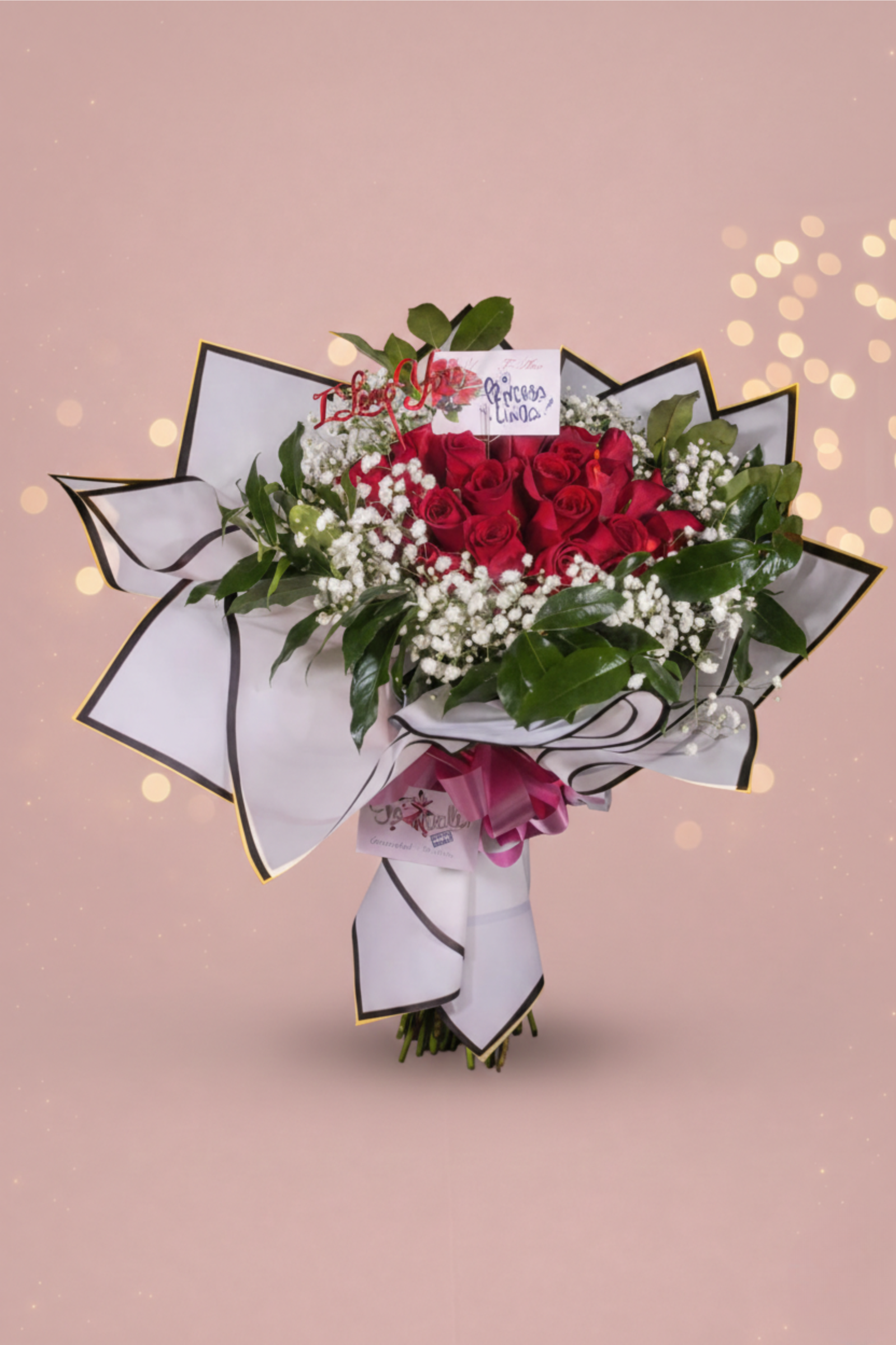 ramo buchón de 24 rosas premium ramo buchón de 24 rosas premium